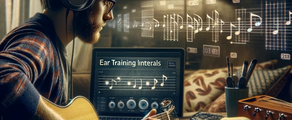 guitarist practicing ear training