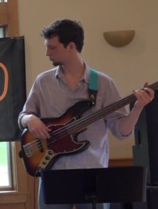 Matt Madden playing bass at student concert