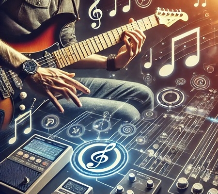 guitarist using technology to practice better