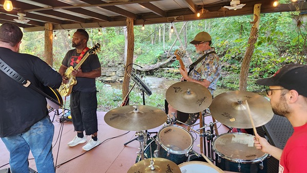 Jamaine jamming at Guitar Lessons Ithaca student party 2024