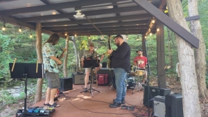 Lars & Jason jamming at Guitar Lessons Ithaca student party 2024