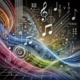 An educational and visually engaging abstract art piece illustrating the concept of music theory, focusing on the role of the iii chord in functional harmony.