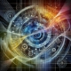An abstract, visually striking digital artwork representing polyrhythms in music.