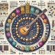 A detailed, educational illustration of the theory behind 11th chords, featuring labeled chord diagrams, a chromatic scale circle, and harmonic structure.