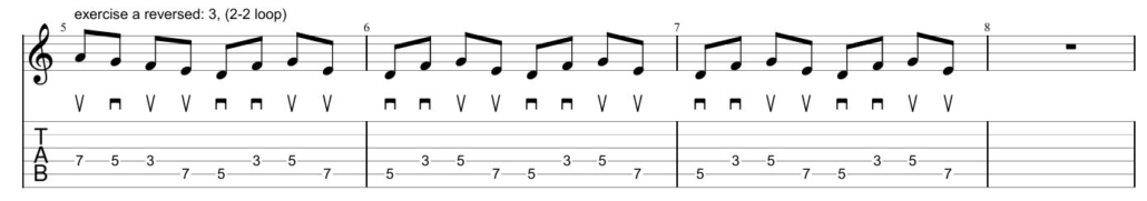 exercise that introduces economy picking on guitar