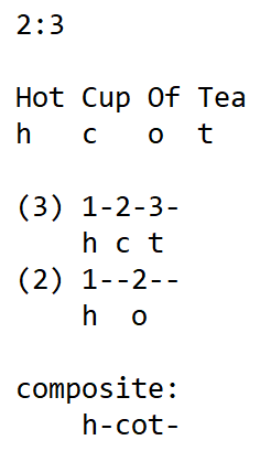 illustration of 2:3 polyrhtym with an english phrase